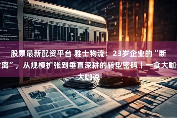 股票最新配资平台 雅士物流：23岁企业的“断舍离”，从规模扩张到垂直深耕的转型密码丨一食大咖说